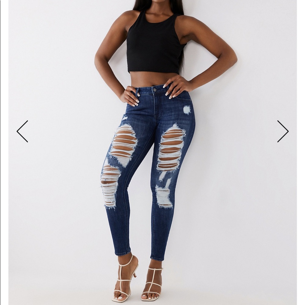 NWT True Religion JENNIE CURVY SKINNY JEAN